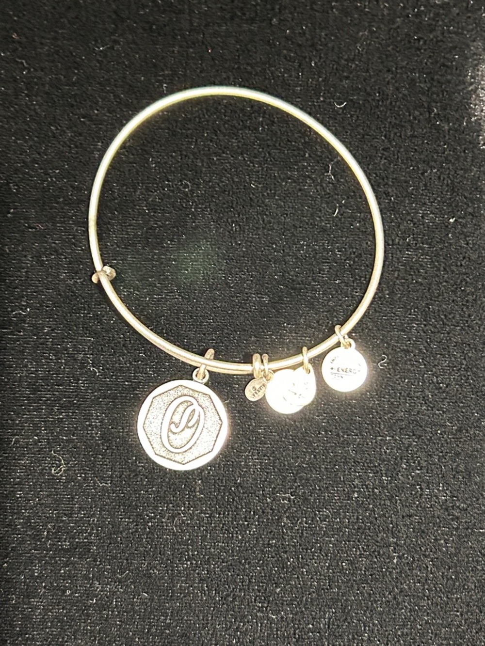 3 for $30 Gold Tone Charm Bangle Bracelet with Monogrammed Medallion